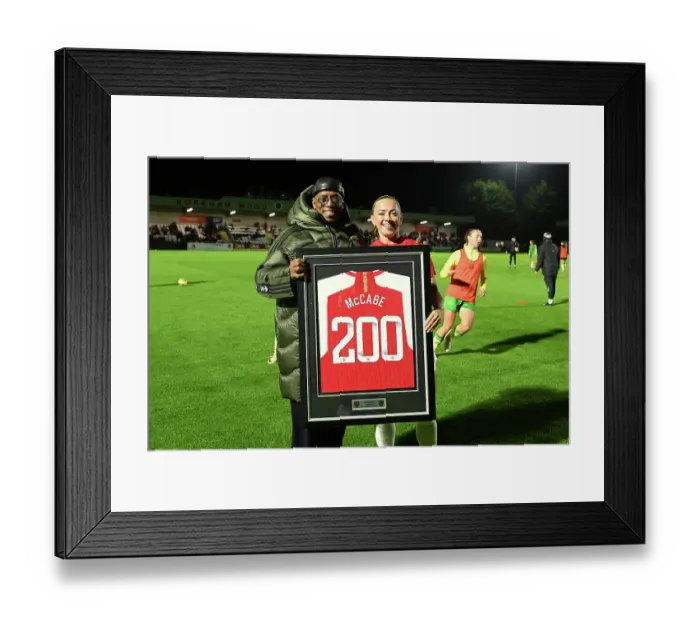 Framed Print : Arsenal's Katie McCabe Celebrates 200th Appearance with Win against Bristol City in FA Women's Continental Tyres League Cup