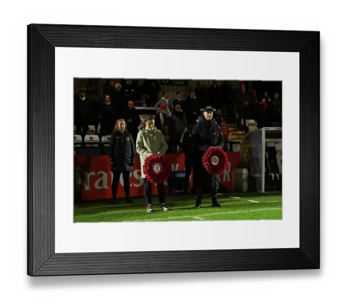 Framed Print : Arsenal and Bristol City Managers Pay Tribute Ahead of FA Women's Continental Tyres League Cup Match