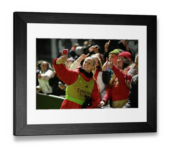 Framed Print : Arsenal Women Celebrate Conti Cup Victory: Amanda Ilestedt Amid Cheering Fans Framed Print : Arsenal Women Celebrate Conti Cup Victory: Amanda Ilestedt Amid Cheering Fans