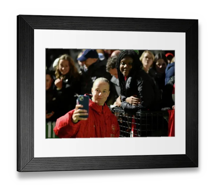 Framed Print : Arsenal Women's Victory: Beth Mead Celebrates with Fans after Conti Cup Win vs. Bristol City