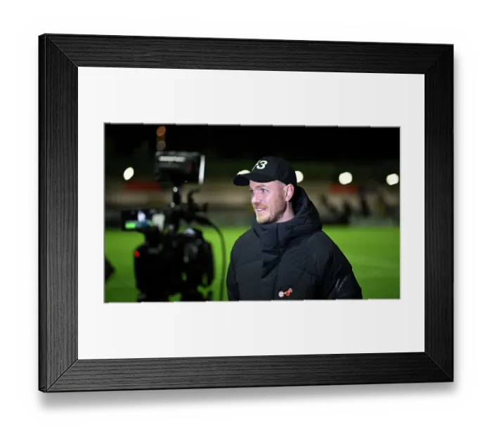 Framed Print : Arsenal Women: Jonas Eidevall Post-Match Interview after Victory over Bristol City in FA WSL Cup
