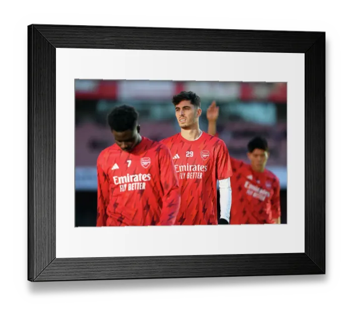 Framed Print : Arsenal FC vs Burnley FC: Kai Havertz's Focused Pre-Match Warm-Up at Emirates Stadium (2023-24) Framed Print : Arsenal FC vs Burnley FC: Kai Havertz's Focused Pre-Match Warm-Up at Emirates Stadium (2023-24)