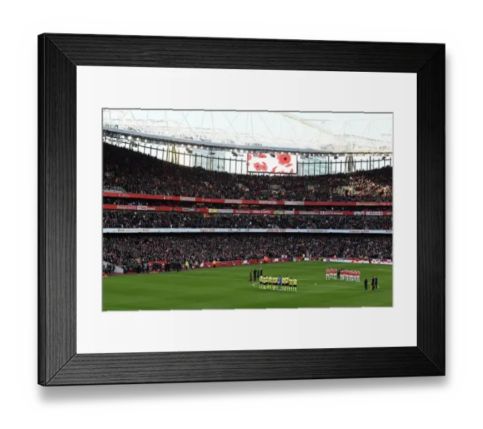 Framed Print : Arsenal Honors Armistice Day with Minute Silence Ahead of Arsenal vs. Burnley, 2023-24