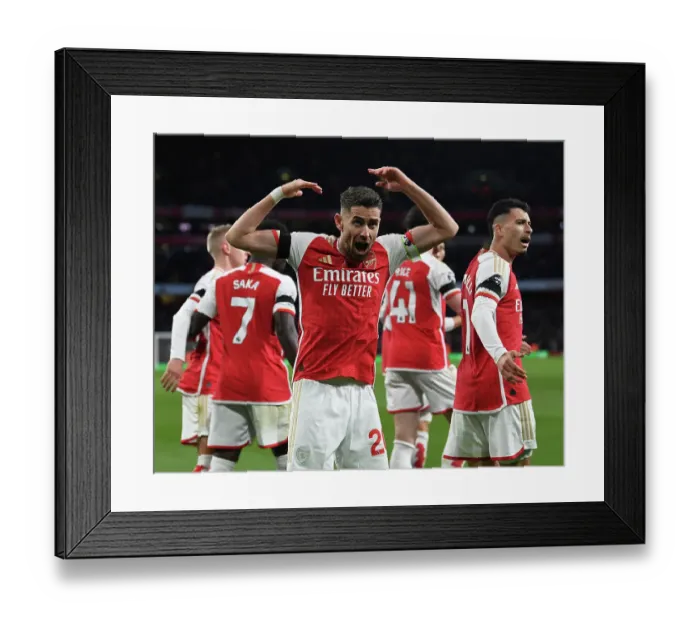 Framed Print : Arsenal Celebrate Second Goal Against Burnley in 2023-24 Premier League