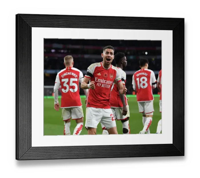 Framed Print : Arsenal Celebrates Double Strike Against Burnley in 2023-24 Premier League
