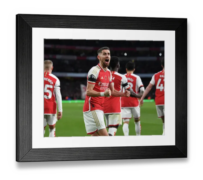 Framed Print : Arsenal's Jorginho Scores Brace: 2-0 Win Over Burnley in 2023-24 Premier League