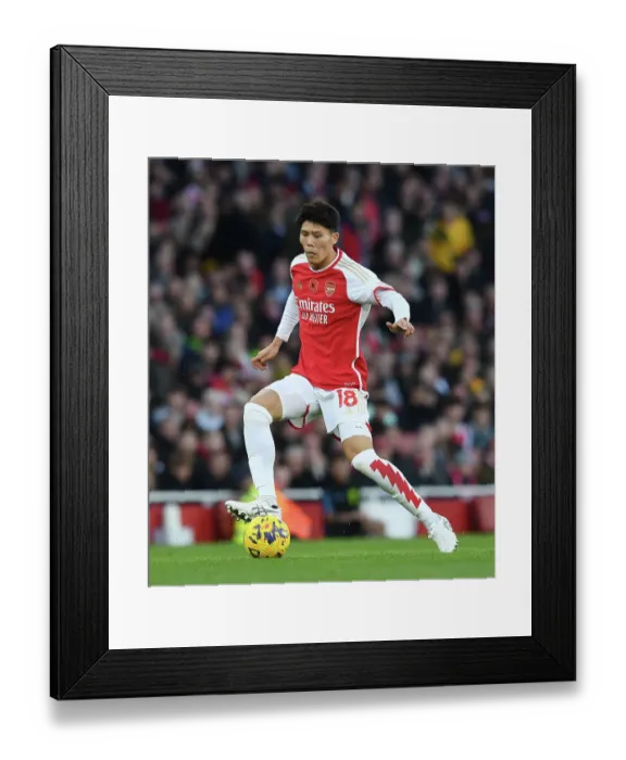 Framed Print : Arsenal's Tomiyasu Shines: Arsenal vs. Burnley, 2023-24 Premier League