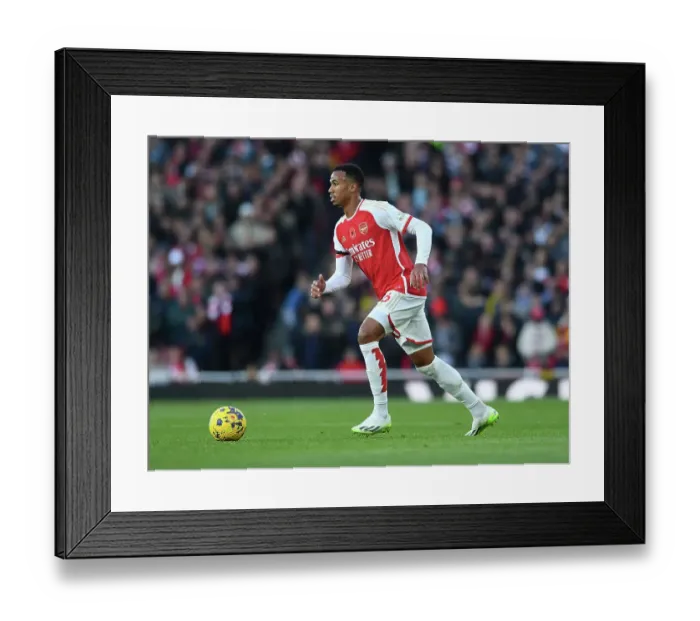 Framed Print : Gabriel Magalhaes in Action: Arsenal vs Burnley, Premier League 2023-24