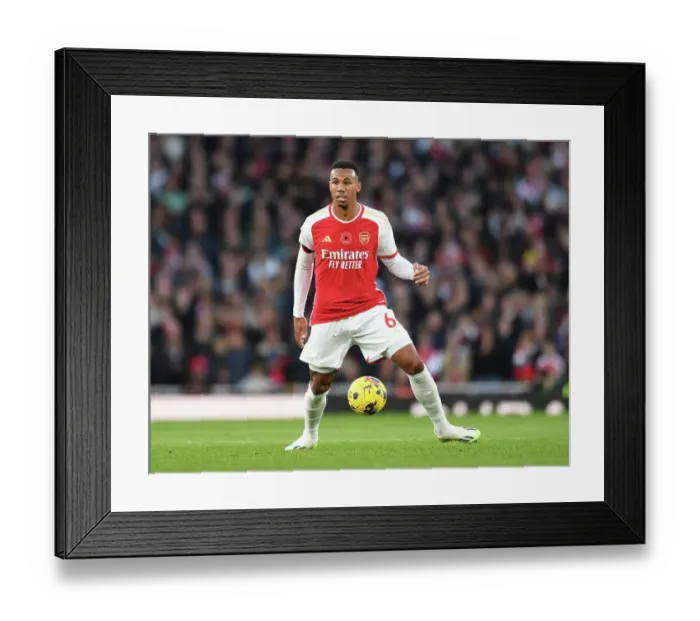 Framed Print : Gabriel Magalhaes in Action: Arsenal vs. Burnley, 2023-24 Premier League