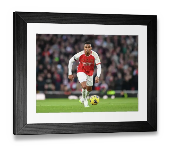 Framed Print : Gabriel Magalhaes in Action: Arsenal's Defensive Masterclass vs. Burnley, Premier League 2023-24