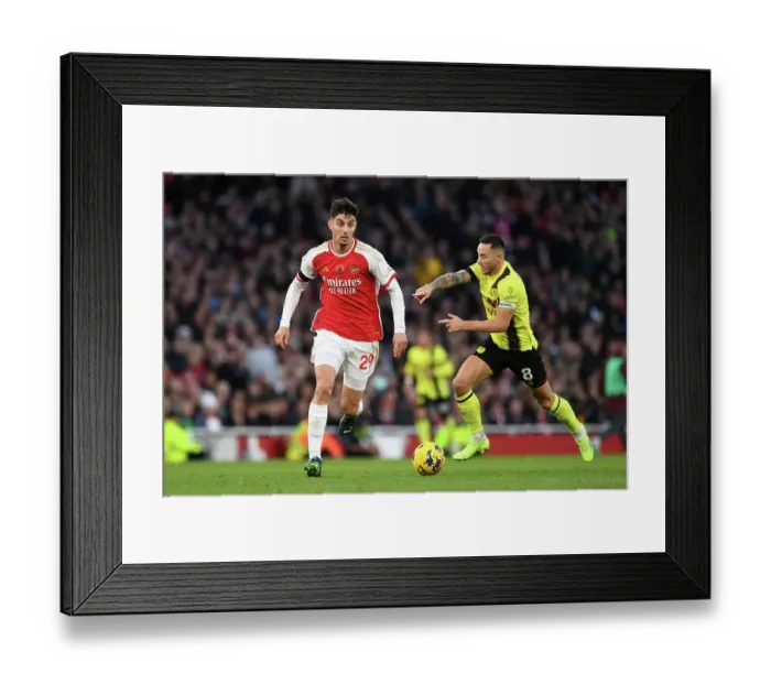 Framed Print : Arsenal's Kai Havertz Fights Past Burnley's Josh Brownhill in Premier League Clash (2023-24) Framed Print : Arsenal's Kai Havertz Fights Past Burnley's Josh Brownhill in Premier League Clash (2023-24)