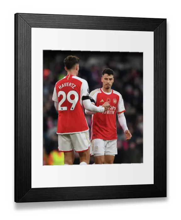 Framed Print : Arsenal's Martinelli and Havertz in Action: Arsenal FC vs Burnley FC, Premier League 2023-24