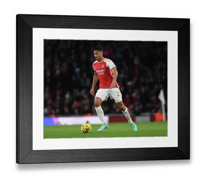 Framed Print : Arsenal vs Burnley: William Saliba in Action at Emirates Stadium (2023-24)
