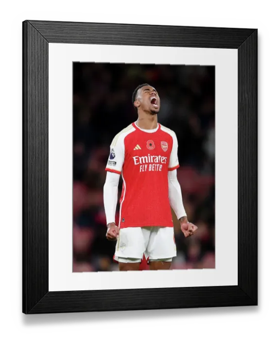 Framed Print : Arsenal Celebrates Victory Over Burnley in 2023-24 Premier League
