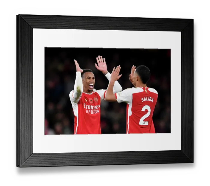 Framed Print : Arsenal Celebrate Victory Over Burnley in 2023-24 Premier League