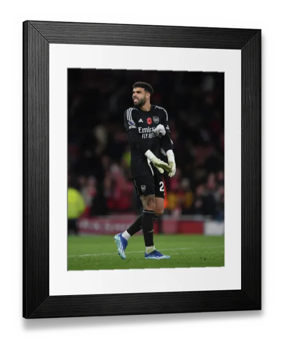 Framed Print : Arsenal FC vs Burnley FC: David Raya's Emotional Moment after 2023-24 Premier League Clash at Emirates Stadium Framed Print : Arsenal FC vs Burnley FC: David Raya's Emotional Moment after 2023-24 Premier League Clash at Emirates Stadium
