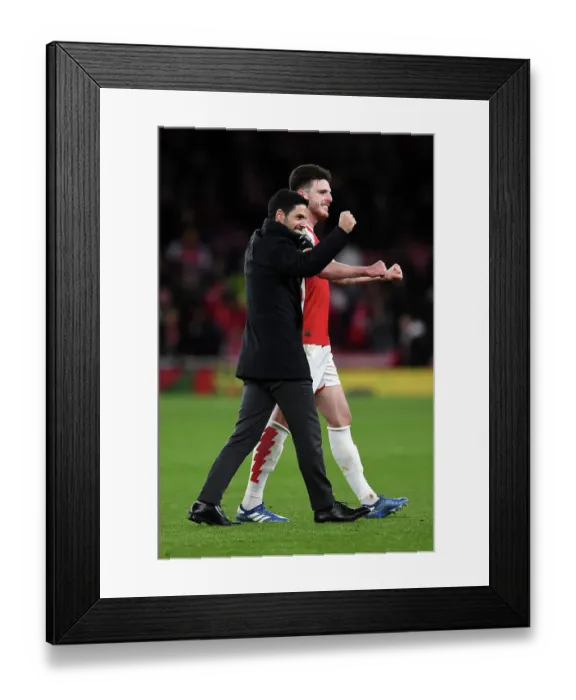 Framed Print : Arsenal's Victory: Mikel Arteta Celebrates with Declan Rice against Burnley in the 2023-24 Premier League Framed Print : Arsenal's Victory: Mikel Arteta Celebrates with Declan Rice against Burnley in the 2023-24 Premier League