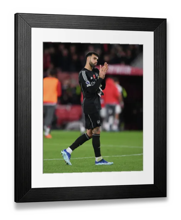 Framed Print : David Raya's Emotional Moment: Arsenal's Goalkeeper Reacts After 2023-24 Premier League Match vs Burnley Framed Print : David Raya's Emotional Moment: Arsenal's Goalkeeper Reacts After 2023-24 Premier League Match vs Burnley