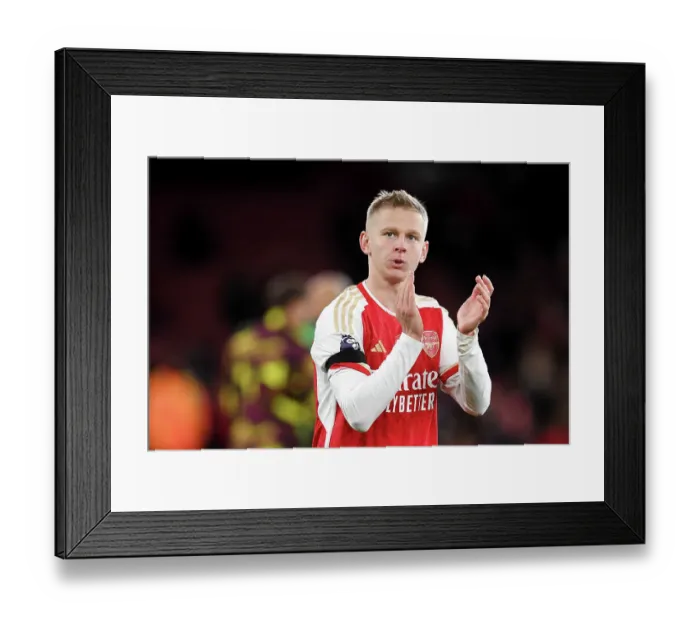 Framed Print : Arsenal's Triumph: Zinchenko Celebrates with Fans (2023-24) Framed Print : Arsenal's Triumph: Zinchenko Celebrates with Fans (2023-24)