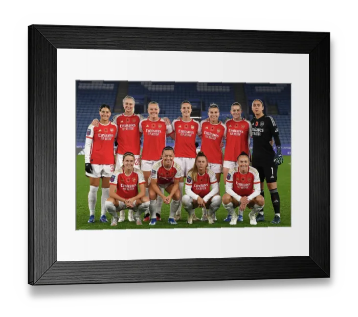 Framed Print : Arsenal Women vs Leicester City Women - Barclays Super League: Pre-Match Team Photo (2023-24)