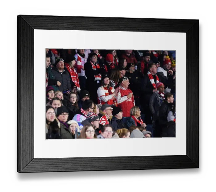 Framed Print : Arsenal Fans Rally at Leicester City vs Arsenal FC: Barclays Women's Super League Clash Framed Print : Arsenal Fans Rally at Leicester City vs Arsenal FC: Barclays Women's Super League Clash
