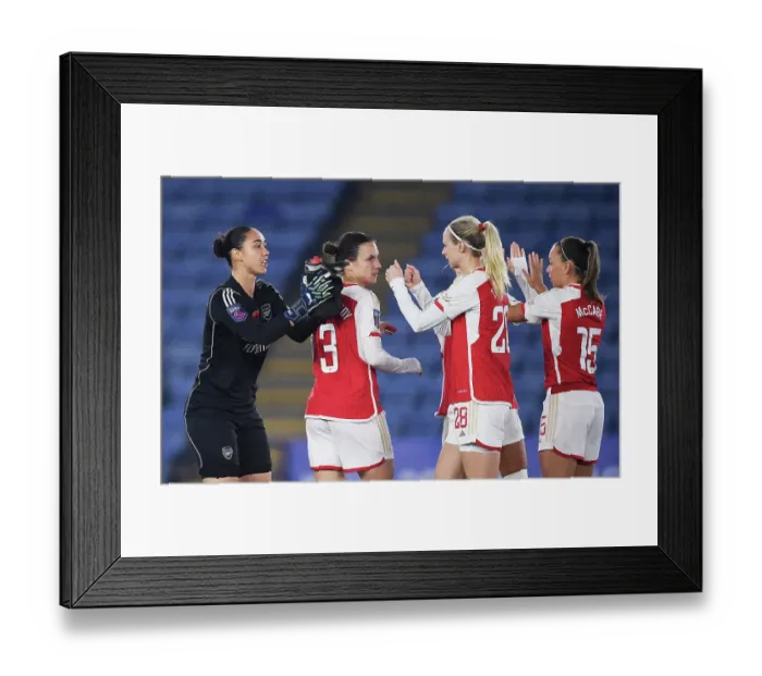 Framed Print : Arsenal Women: Pre-Match Huddle with Manuela Zinsberger and Amanda Ilestedt vs Leicester City (2023-24) Framed Print : Arsenal Women: Pre-Match Huddle with Manuela Zinsberger and Amanda Ilestedt vs Leicester City (2023-24)