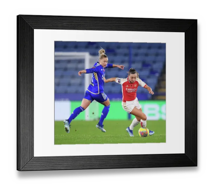 Framed Print : Leicester City vs. Arsenal: A Battle in the Barclays Women's Super League