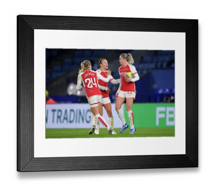 Framed Print : Alessia Russo Scores Brace: Arsenal Women Secure Victory Over Leicester City in Barclays Super League