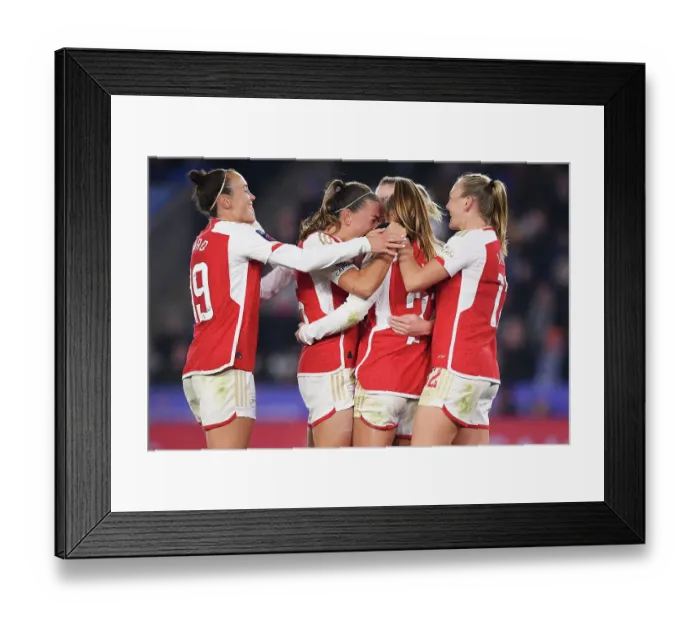 Framed Print : Arsenal Women's Super League Dominance: Pelova Scores Fourth in Leicester Rout (2023-24)