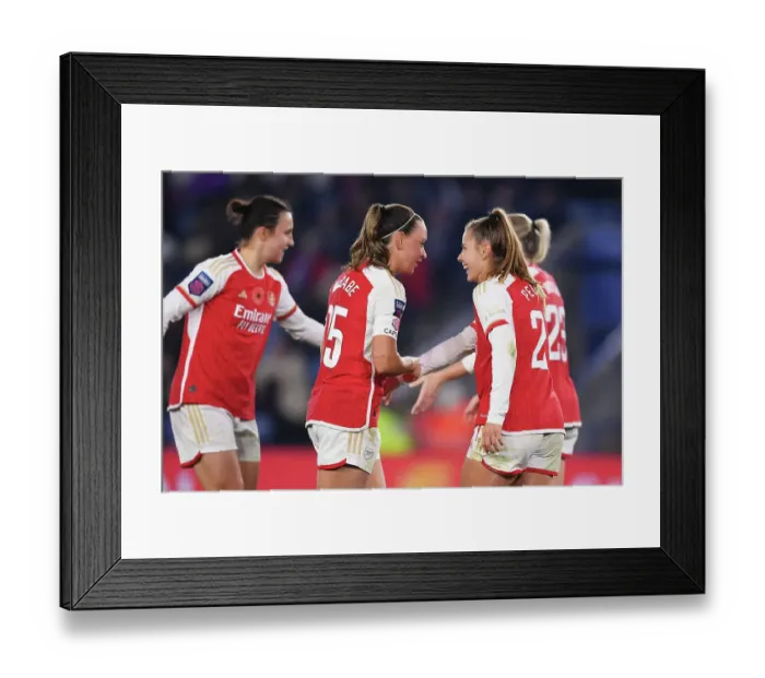 Framed Print : Arsenal Women's Dominance: Pelova Scores Fourth in Leicester Rout