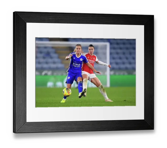 Framed Print : Leicester City vs. Arsenal FC: A Battle for Possession in the Barclays Women's Super League