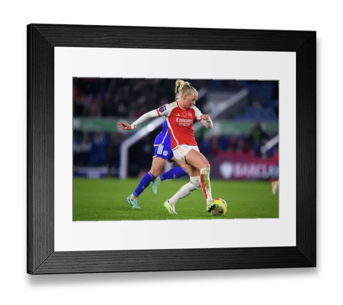 Framed Print : Arsenal Women's Superiority: Stina Blackstenius Nets Fifth Goal vs. Leicester City in WSL Framed Print : Arsenal Women's Superiority: Stina Blackstenius Nets Fifth Goal vs. Leicester City in WSL