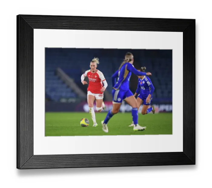 Framed Print : Arsenal's Stina Blackstenius Scores at Leicester City in Barclays Women's Super League