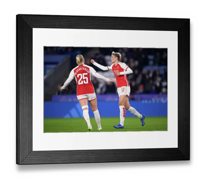 Framed Print : Arsenal Women's Dominance: Lina Hurtig Nets Six-Goal Blitz Against Leicester City