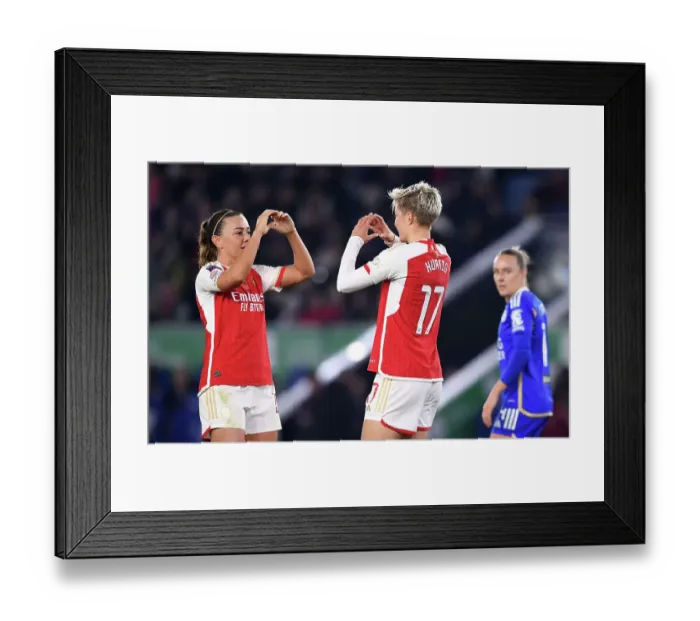Framed Print : Arsenal Women's Dominance: Lina Hurtig Scores Sixth Goal Against Leicester City in Barclays WSL