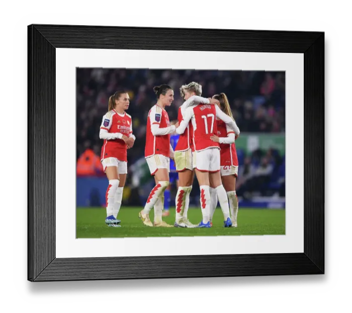 Framed Print : Arsenal Women's Historic Dominance: Lina Hurtig Scores Six-Goal Haul in WSL Match Against Leicester City