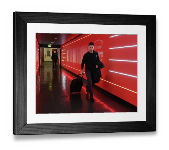 Framed Print : Arsenal Manager Mikel Arteta Arrives at Emirates Stadium Ahead of Arsenal vs Burnley (2023-24) Framed Print : Arsenal Manager Mikel Arteta Arrives at Emirates Stadium Ahead of Arsenal vs Burnley (2023-24)