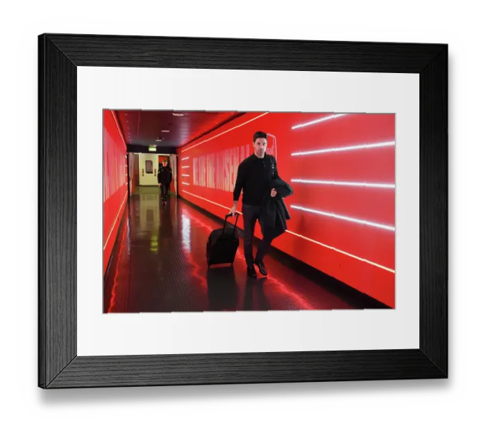 Framed Print : Arsenal: Mikel Arteta's Arrival at Emirates Stadium Ahead of Arsenal v Burnley (2023-24) Framed Print : Arsenal: Mikel Arteta's Arrival at Emirates Stadium Ahead of Arsenal v Burnley (2023-24)