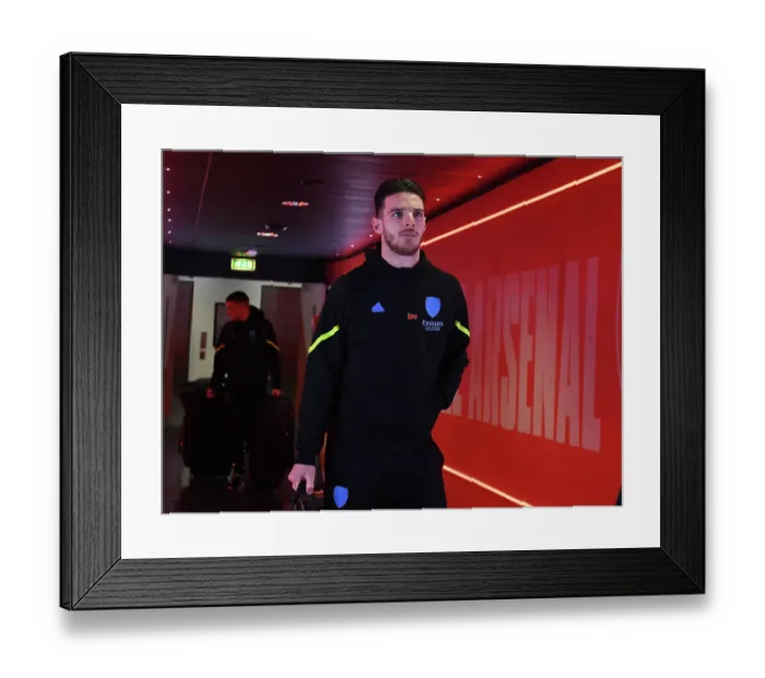 Framed Print : Arsenal vs Burnley: Declan Rice Arrives at Emirates Stadium, Premier League 2023-24