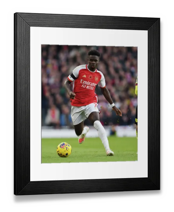 Framed Print : Saka Shines: Arsenal's Star Performance Against Burnley (2023-24)