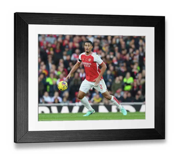 Framed Print : William Saliba's Premier League Debut: Arsenal vs Burnley (2023-24)