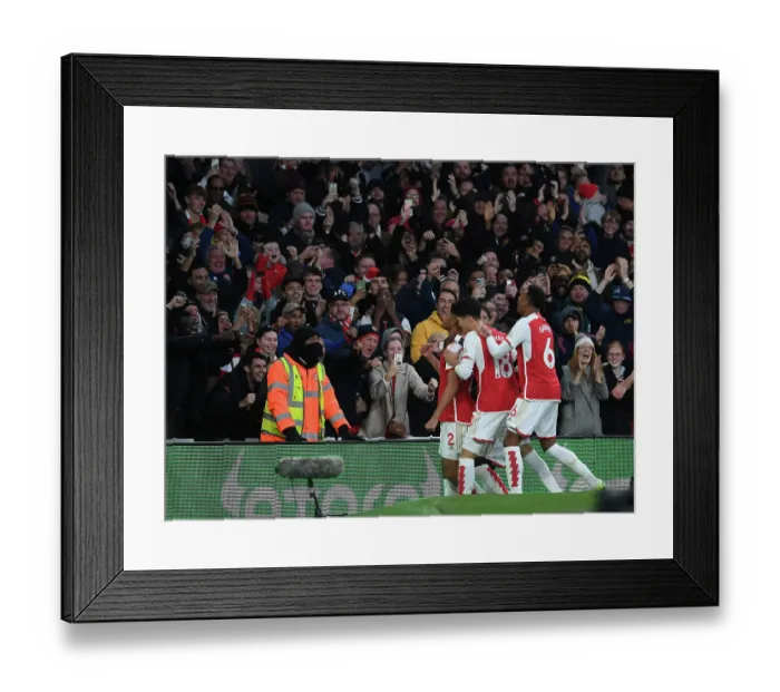 Framed Print : Saliba Scores the Second: Arsenal's Victory Over Burnley (Premier League 2023-24)