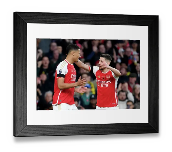 Framed Print : Arsenal Celebrate: Saliba Scores Second in Arsenal's Victory over Burnley (2023-24) Framed Print : Arsenal Celebrate: Saliba Scores Second in Arsenal's Victory over Burnley (2023-24)
