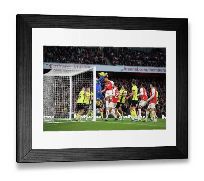 Framed Print : Arsenal's Saliba Scores Second: Arsenal FC 2-0 Burnley FC (Premier League 2023-24)