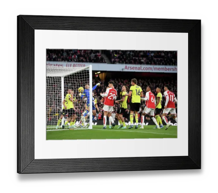 Framed Print : Saliba's Stunner: Arsenal Secures 2-0 Victory Over Burnley (Premier League 2023-24)