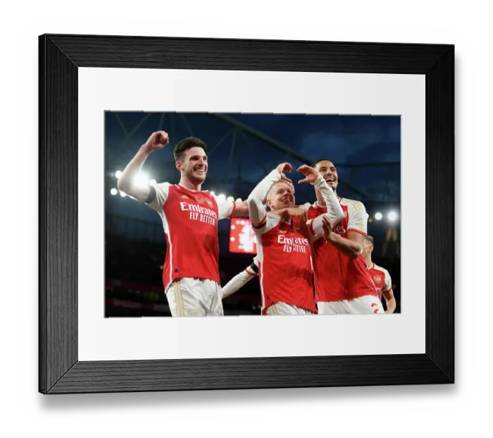 Framed Print : Arsenal's Zinchenko Hat-Trick: Triumphing Over Burnley (2023-24)