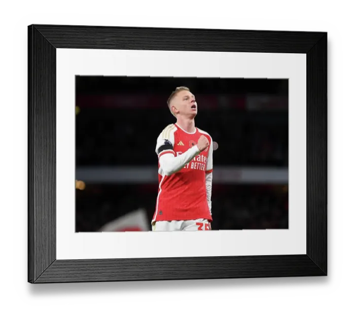 Framed Print : Arsenal's Zinchenko Scores Third Goal in Emirates Victory over Burnley (2023-24) Framed Print : Arsenal's Zinchenko Scores Third Goal in Emirates Victory over Burnley (2023-24)