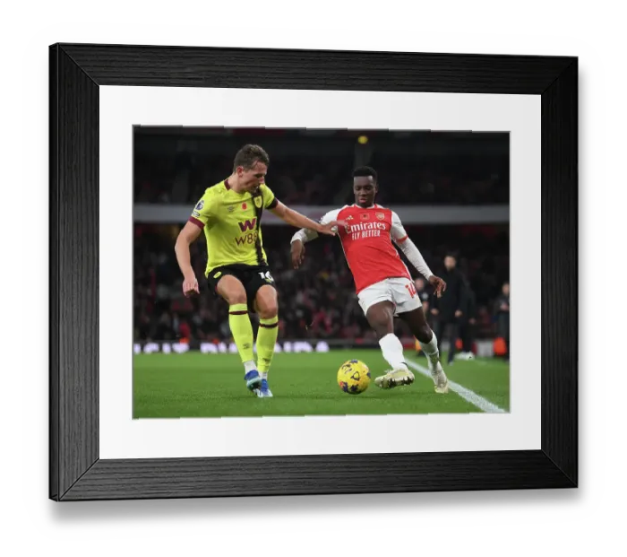 Framed Print : Nketiah vs Berge: A Battle of Wills in the Arsenal vs Burnley Premier League Clash (2023-24) Framed Print : Nketiah vs Berge: A Battle of Wills in the Arsenal vs Burnley Premier League Clash (2023-24)