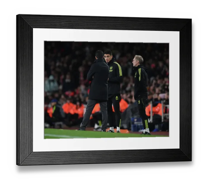 Framed Print : Arsenal FC vs Sevilla FC: Mikel Arteta and Carlos Cuesta Lead the Way in UEFA Champions League Group B (2023 / 24)