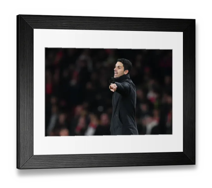 Framed Print : Arsenal FC vs Sevilla FC: Mikel Arteta Reacts in UEFA Champions League Group B Match, 2023 / 24 Framed Print : Arsenal FC vs Sevilla FC: Mikel Arteta Reacts in UEFA Champions League Group B Match, 2023 / 24